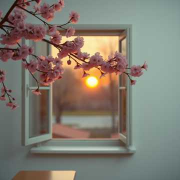 夕焼けと卒業のベル