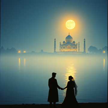 月下のタージマハル