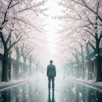 桜並木の傷