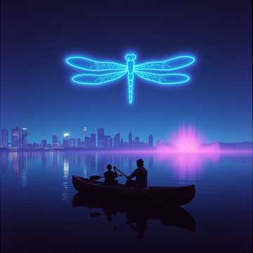 静かな湖、カヌーの旅