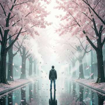 桜並木の傷