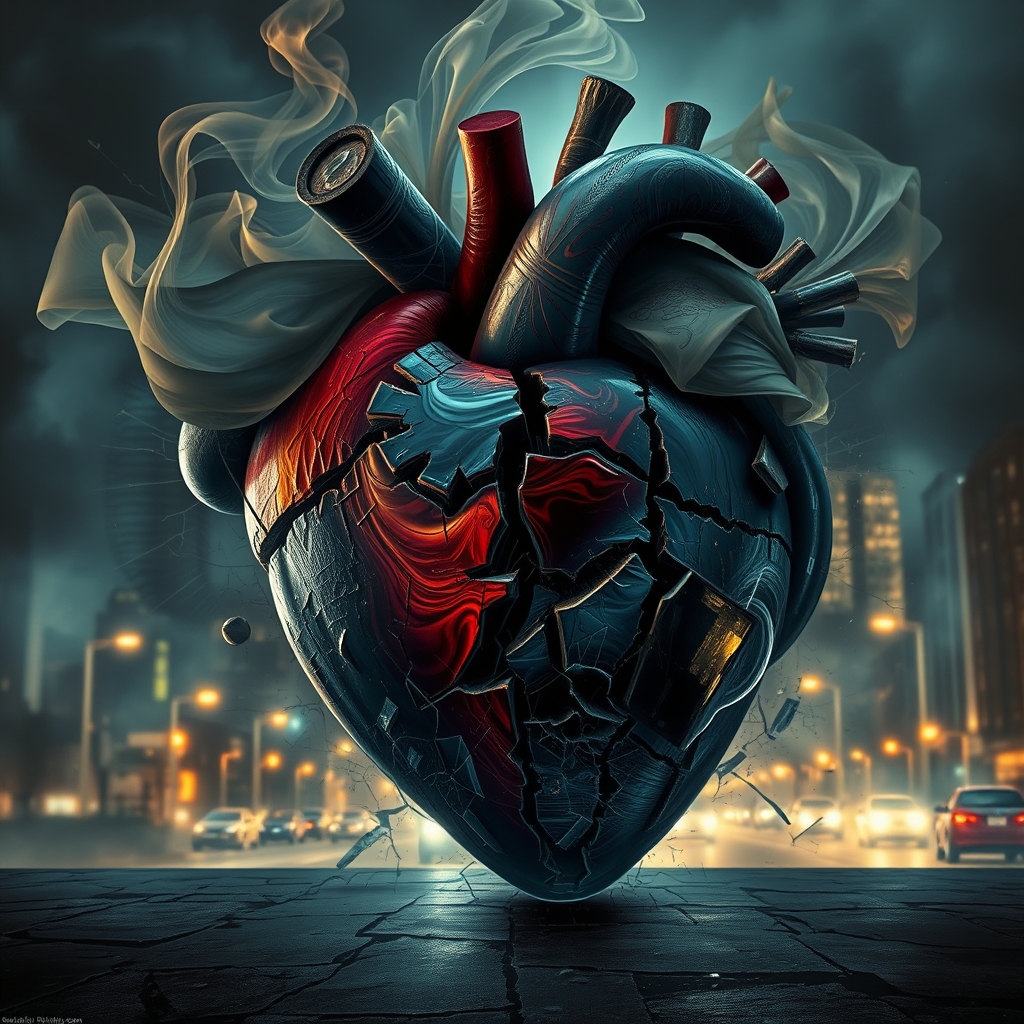 Coeur plein de cassures