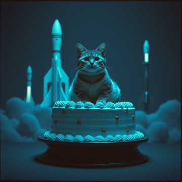Кот, торт, ракета