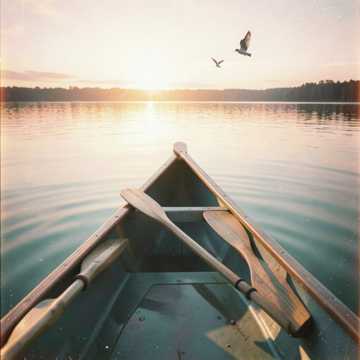 静かな湖をゆっくり